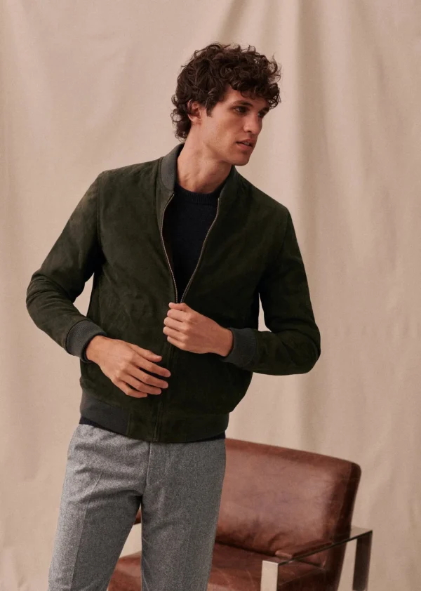 Sezane Baseballjacke Harvey Wildleder