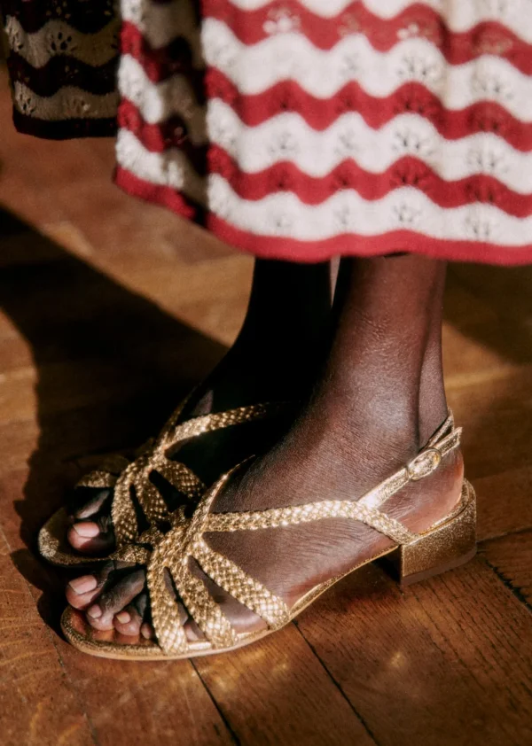 Sezane Flache Sandalen Rosa