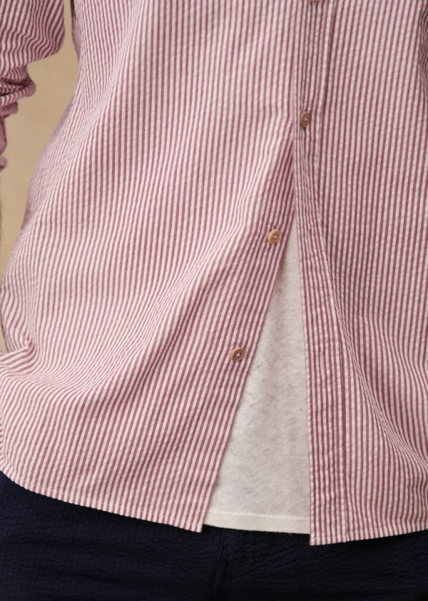 Sezane Hemdbluse Charlie Aus Seersucker
