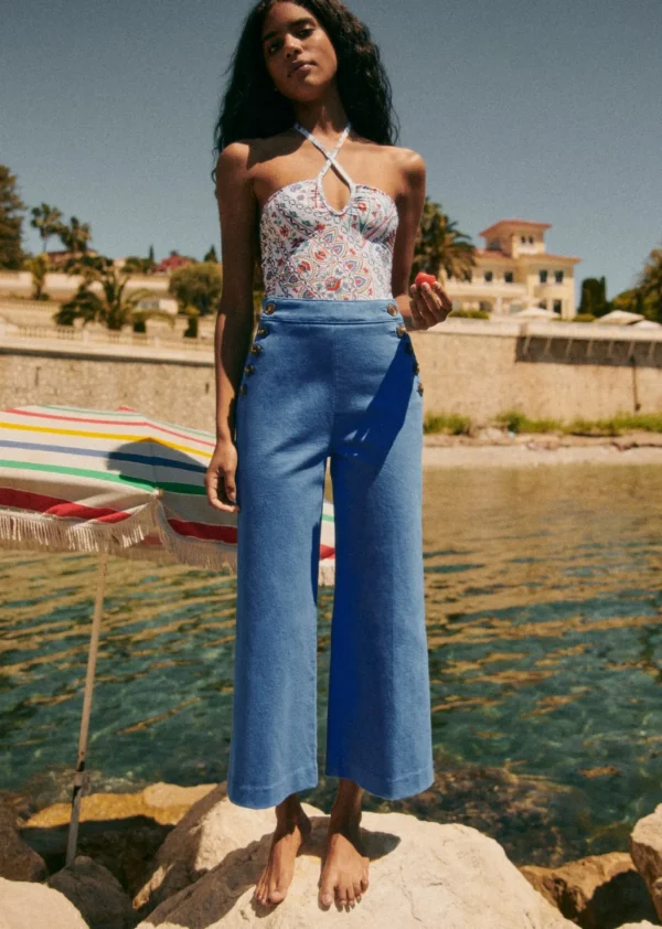 Sezane Hose Marino Crop