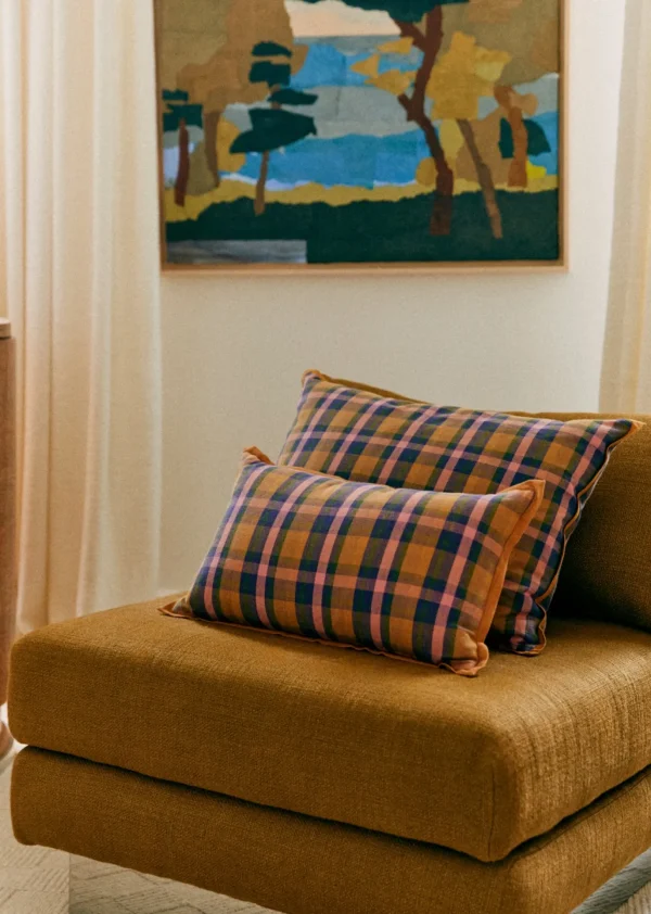 Sezane Kissen Gewebte Madras -  Großes Modell