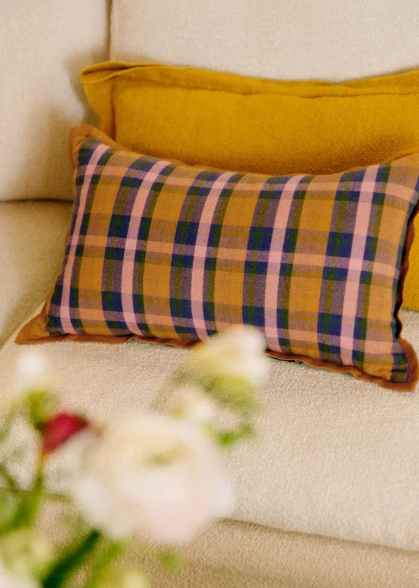 Sezane Kissen Gewebte Madras -  Kleines Modell