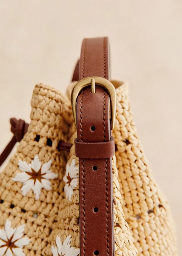 Sezane Mini Bucket Bag Farrow Raphia