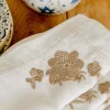Sezane Set Aus 4 Handtüchern - Gestickte Blumen